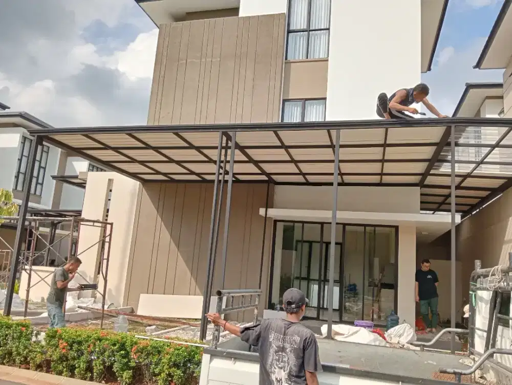 Kanopi alderon rs modern lengkap talang air plat galvanis