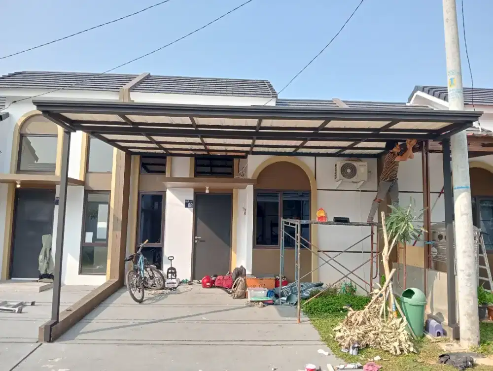 $46 kanopi alderon rangka tunggal profil lengkap talang air