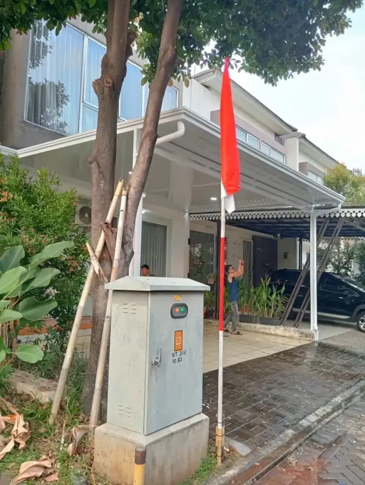 $49 kanopi alderon double + plafon pvc lengkap profil dan talang air