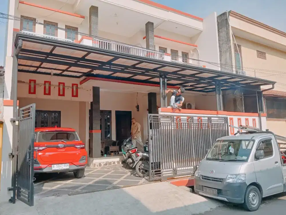 $56 kanopi rangka tunggal profil lengkap talang air atap alderon