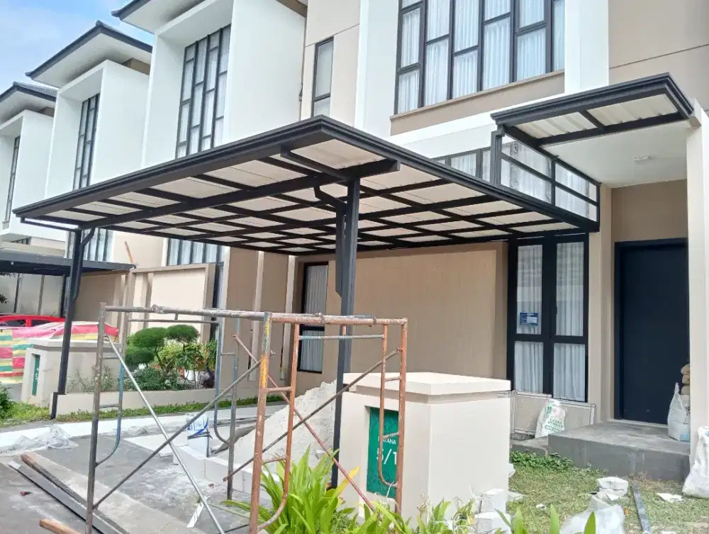 $56 kanopi rangka tunggal profil lengkap talang air atap alderon