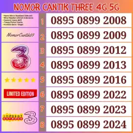 Nomor Cantik THREE Kartu Perdana 3 INDOSAT 4G 5G TRI Nocan THREE TAHUN