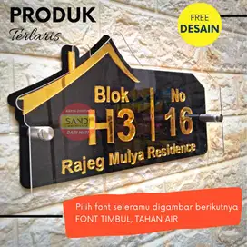 nomor rumah akrilik free disian