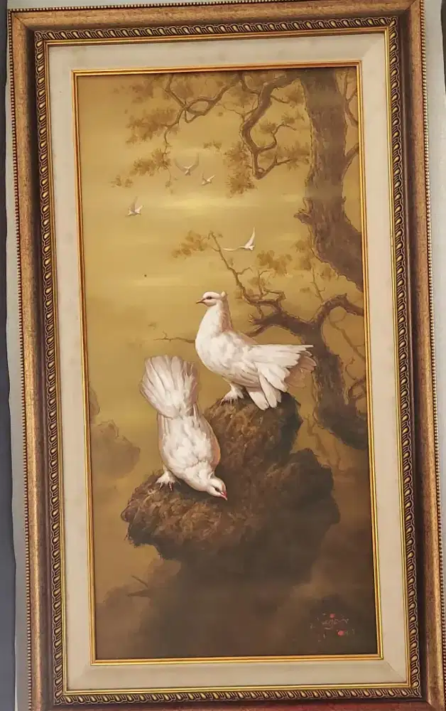 Lukisan kanvas burung merpati