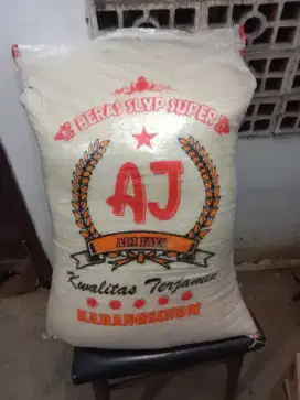 Beras kemasannya 50 kg cap AJ