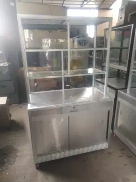 Grobak etalase untuk dagang makanan jus dll..ukuran 100 x 55 x165