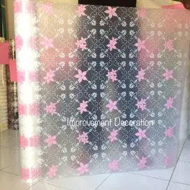 Stiker kaca motif sanblas murah