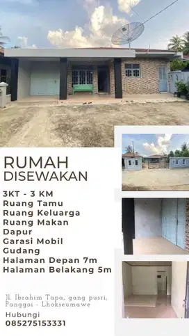 Rumah disewakan / dijual