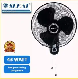 Kipas Angin Dingding SEKAI WFN1627 Black Wallfan