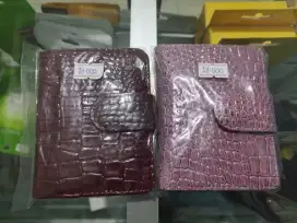 Dompet Kartu Kancing Import Croco Glossy 14 Lembar Ungu Lilac Maroon