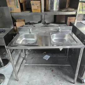 Sink 2 lubang uk.P.110 x L.62 x T.80 cm