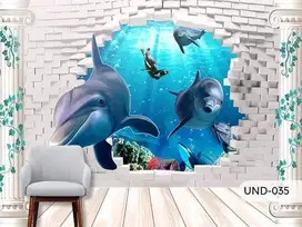 Pesan wallpaper dinding 3d custom toko jual dan pasang gorden murah