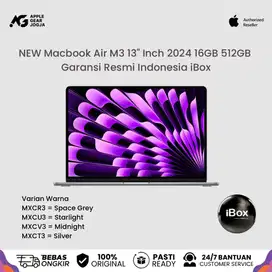 (iBox) New Macbook Air M3 2024 16GB 512GB Garansi Resmi Indonesia