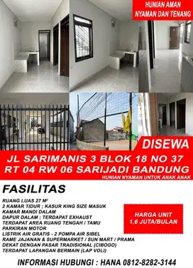 SEWA RUMAH / KONTRAKAN MURAH NYAMAN AMAN & TENANG ( RAMAH ANAK )