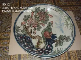 Mangkok atau piring antik motif burung  (retak 1000)