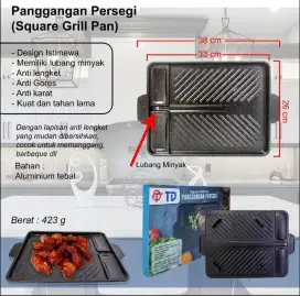 Panggangan Persegi (Square Grill Pan) bbq daging ayce