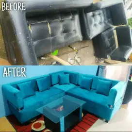 SERVICE SET KURSI SOFA SUDUT TAMU