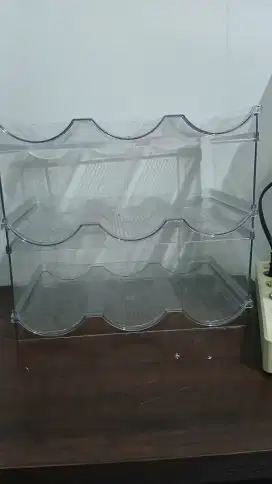 Rak Botol Holder Arcylic Tebal 3 Botol/3Tingkat