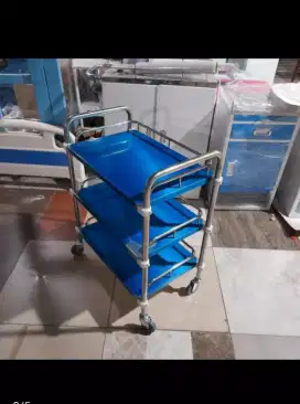 Meja Troli Instrumen 3 Rak Stainless