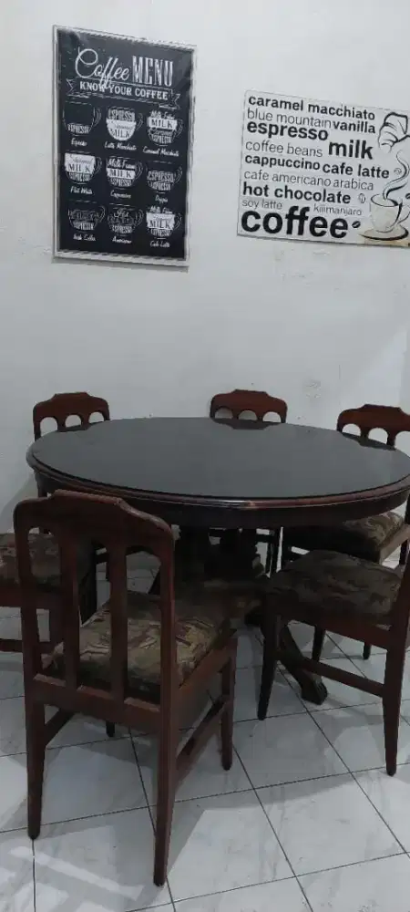 Meja Makan Set Kayu Jati