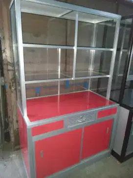 Grobak etalase untuk dagang makanan jus dll.ukuran 100 x 55 x165