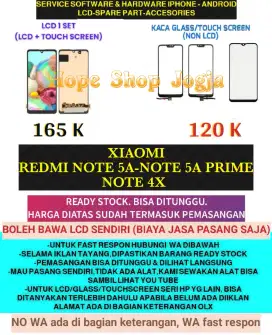 Touchscreen/Baterai-LCD XIAOMI REDMI NOTE 5A-NOTE 5A PRIME-NOTE 4X