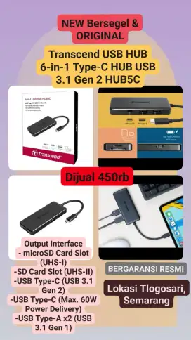 Transcend USB HUB 6-in-1 Type-C HUB USB 3.1 Gen 2 HUB5C
