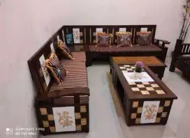 Kursi tamu minimalis jati