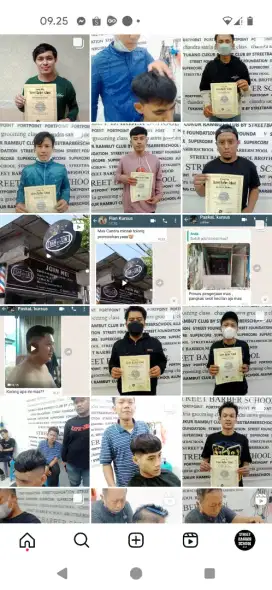 Kursus privat potong rambut barber barbershop Surabaya