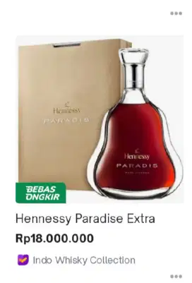 Hennesy Paradise Extra bottle Botol bekas