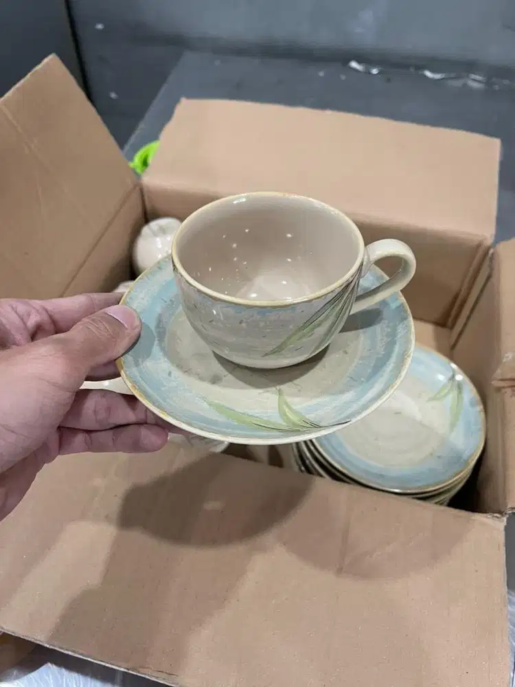 GELAS CANGKIR TATAK SET KOPI TEH, KERAMIK CANTIK UNIK KERAMIK BAMBOO