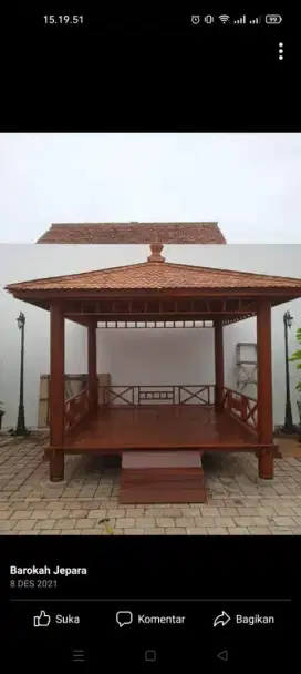 gazebo 3m kayu glugu