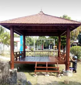 gazebo klapa,pilar utuh