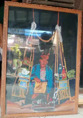 DIJUAL LUKISAN SATE SULAM KRISTIK 67 x 98 harga 1.500.000