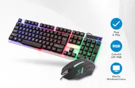 Sepaket Keyboard Mouse Gaming RGB LED