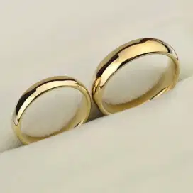 Cincin couple titanium s stell gold