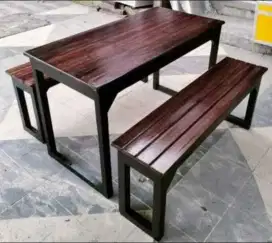 1set meja makan+4kursi panjang bisa custom
