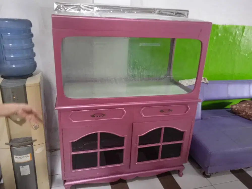 aquarium besar dari kayu jati asli