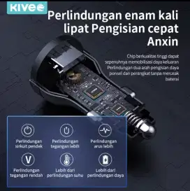 Kivee charger mobil type c fast charging 18 watt dual output