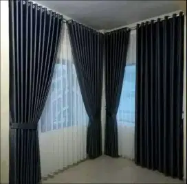 Jual pasang curtain Gorden gordyn karpet lantai vitras rollerblind