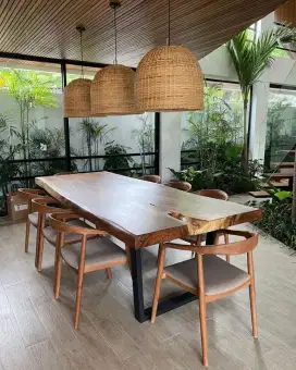 Meja Makan Trembesi Meja Makan Set Kursi Makan Trembesi Kursi Cafe