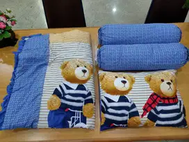 Set Bantal Guling Selimut Teddy Bear Sukomanunggal