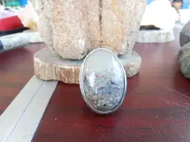 Cincin batu akik lumut atau moss agate #2