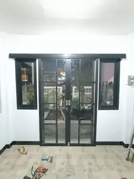 Pintu kupu tarung, Pintu double, Pintu aluminium, Pintu acp
