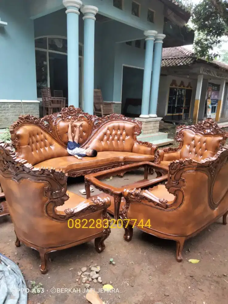 Kursi tamu Ganesa kayu jati asli
