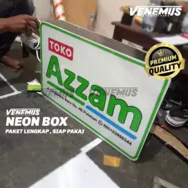 NEONBOX PLANG USAHA BULAT/KOTAK/OVAL/ KONTUR AKRILIK CUSTOM