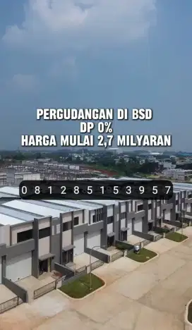 Gudang Multiguna bsd paling strategis angs 12jtan kpr nol DP!