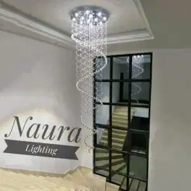 Lampu Gantung Crystal Spirall D60x300Cm