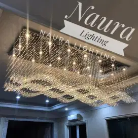 Lampu Gantung Crystal Tiga Gelombang D300x70xH100Cm