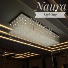 Lampu Gantung Crystal Traff D600x100Cm H100Cm